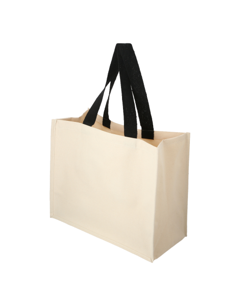 Laminated canvas shopping carrier bag