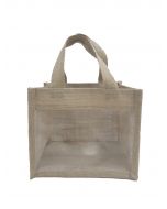 Jute gift bag with transparent window